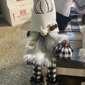 Black and White Pumpkin Gnome