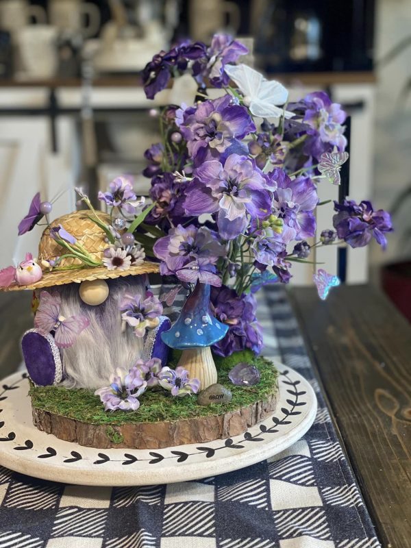Purple Flower Garden Gnome