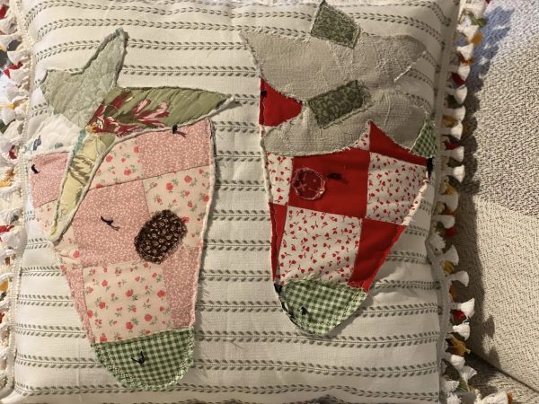 Vintage Strawberries Pillow